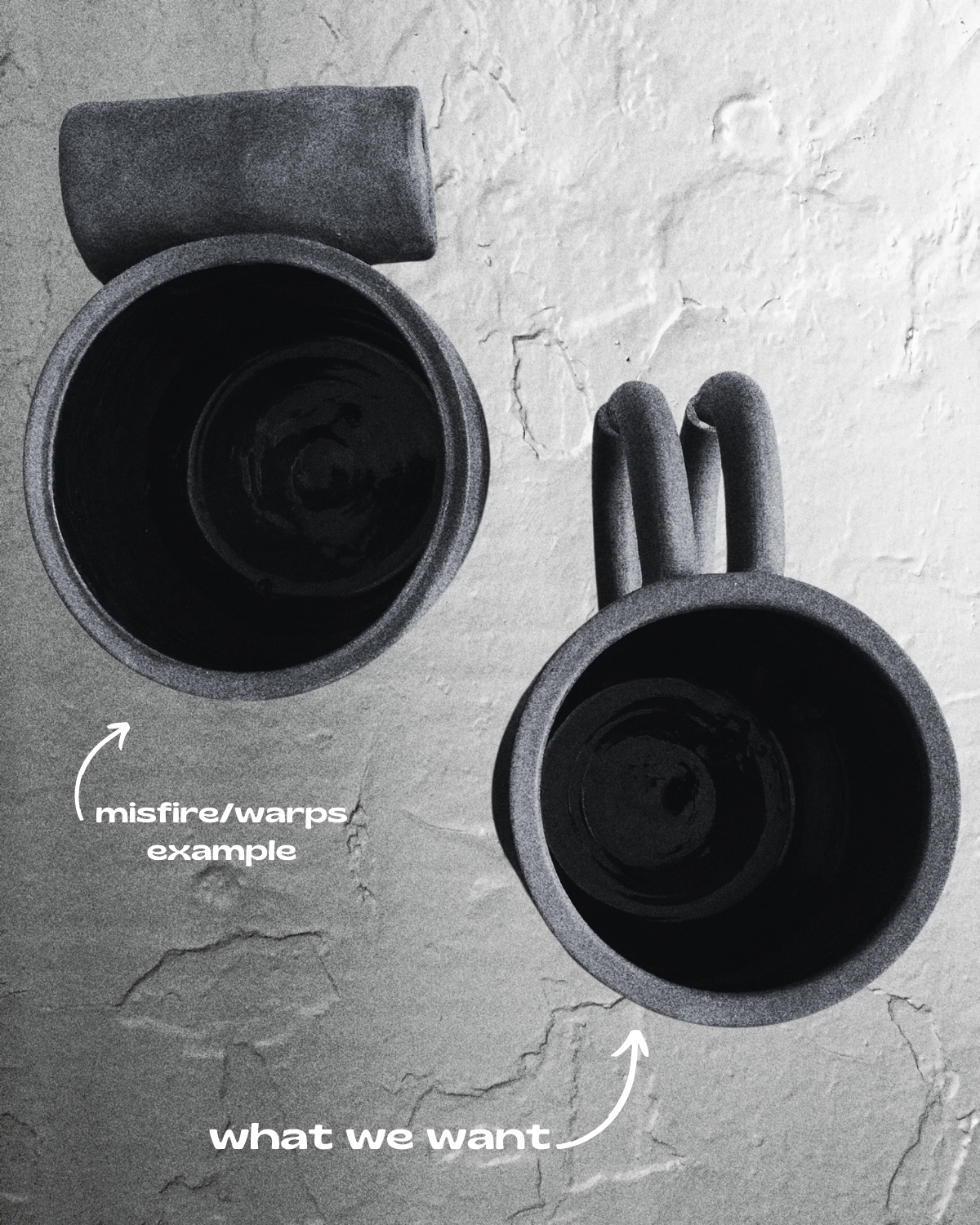 Black matte stoneware ceramic mug with a full side roll as the handle.