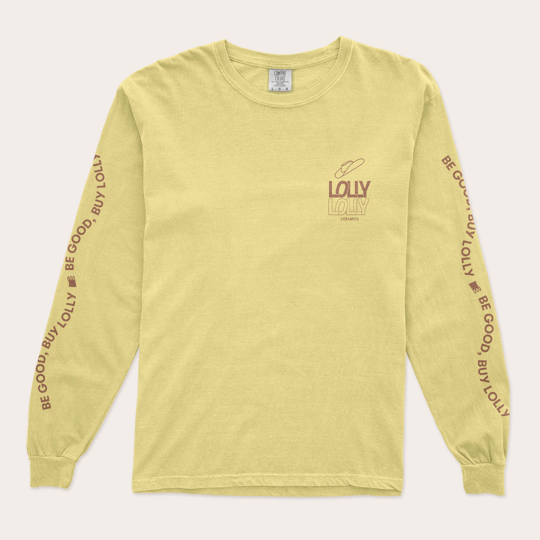 Cowgirl Lolly Lolly Ceramics long sleeve T-Shirt in a color named butter.