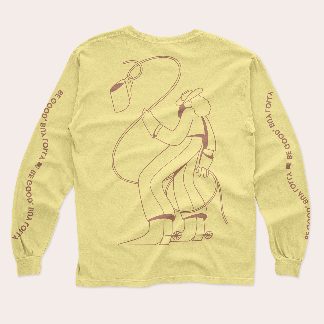 Cowgirl Lolly Lolly Ceramics long sleeve T-Shirt in a color named butter.