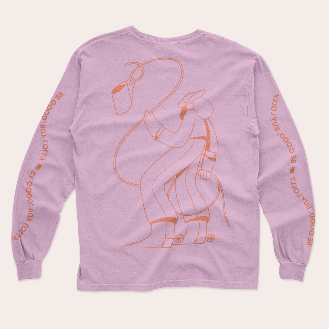 Cowgirl Lolly Lolly Ceramics long sleeve T-Shirt in a color named orchid.