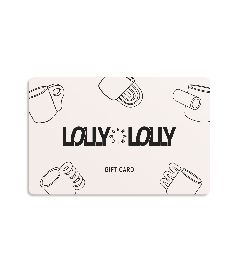 A gift card for Lolly Lolly Ceramics. 